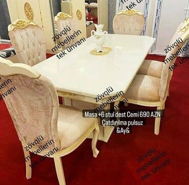 boyama seti: Qonaq otağı üçün, Yeni, Açılan, Oval masa, 6 stul — 15