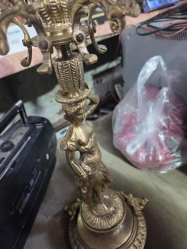 şamdam: Bürünc şamdan – 7 şam üçün klassik kandelyabr - Material: tam — 2