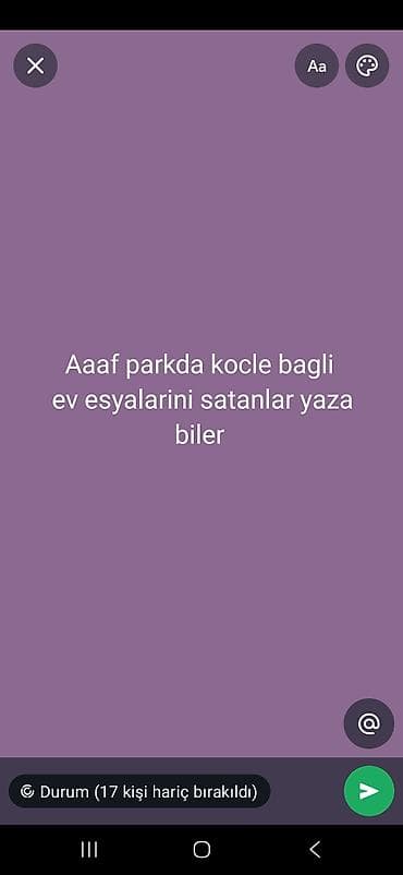 AAAF Park ərazisində köçlə bağlı ev əşyalarının alışı üçün müraciət
