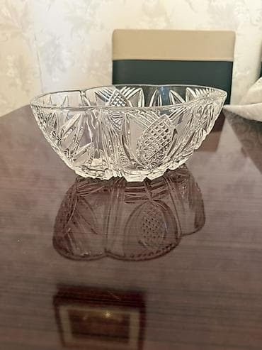 meyve qabı: Çexiya kristal/xurustal şüşə meyvə/şirniyyat qabı - Material — 1