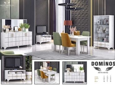 oturma otağı üçün döşəməli mebel: Dominos (Antik beyaz) qonaq dəsti, qonaq otağı mebeli, qonaq mebelləri — 1