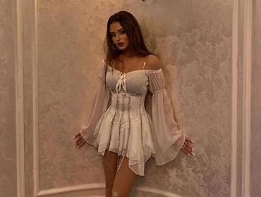 Məhsul: Ağ şifon mini don Təcili! Əlaqə;0706040446 Çatdırılma — 1