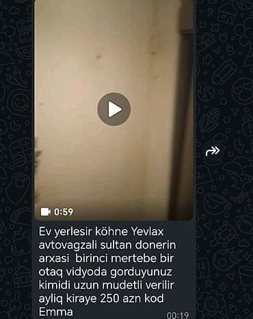 Недвижимость: Kirayə mənzillər: 1) Köhnə Yevlax avtovağzalının yaxınlığı, “Sultan — 1
