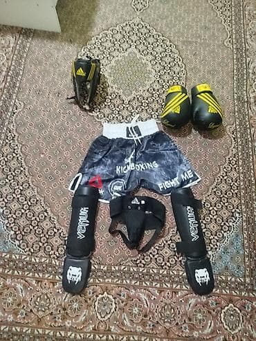 qaşıq dəst: Kickboks/ boks üçün tam ekipman dəsti - Adidas baş qoruyucusu: qalın — 1