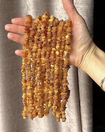 təsbeh daşları: Təsbeh dəsti – iri ölçülü krem rəngli muncuqlarla - Material: Təbii — 10