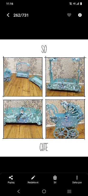 evde ad gunu bezekleri: Mavi rəngdə dekorativ dəst – yeni doğulan oğlan uşağı üçün tematik — 1