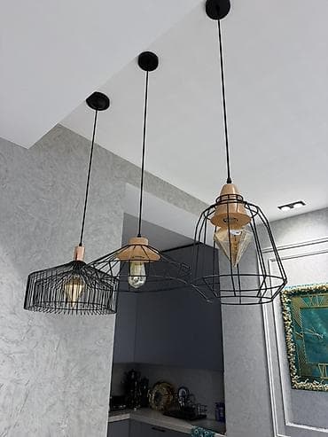 İşıqlandırma: Çılçıraq, 3 lampa, Metal — 3