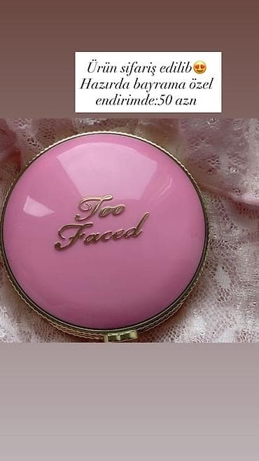 Too Faced – kompakt pudra/kosmetik məhsul (göyərçin çəhrayı qapaqlı