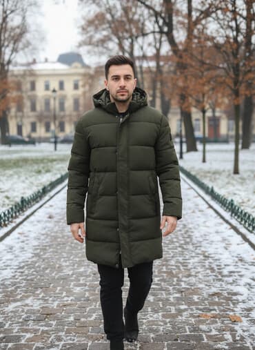 qış geyimi: Palto, 3XL, rəng - Yaşıl — 1
