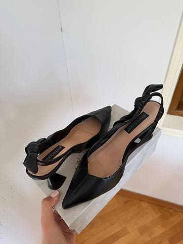 Женская обувь: Qara dəri qadın ayaqqabısı – slingback model - Rəng: klassik qara - — 6