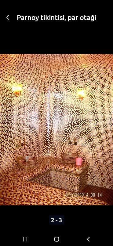 baki qebele avtobus: Xidmət: Parnoy (buxar otağı) və hamam-sauna tikintisi — 1