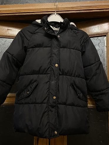 Uşaq qış gödəkçəsi – qara rəng - İsti, qalın şişmə (puf) dizayn -