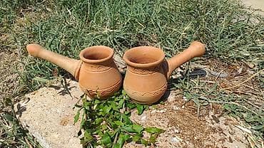 Qəhvə dəsti, rəng - Qəhvəyi, Keramika, 2 nəfərlik, Azərbaycan