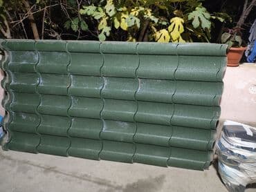 Yaşıl rəngli dam örtüyü panelləri - Material: dalğalı forma verilmiş