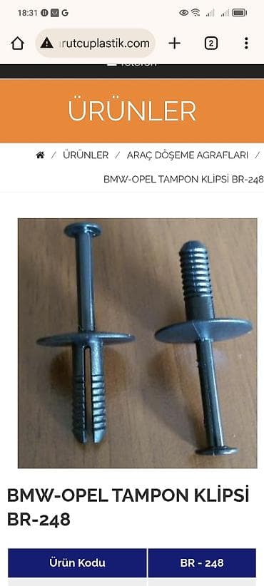 Крепежные изделия: Məhsul: Avtomobil plastik bərkidici klipslər (panjur və davlumbaz — 8