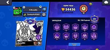 saat qız ucun: Brawl Stars hesabı – yüksək səviyyəli və dolu məzmun - Kupa yolu: 54 — 1