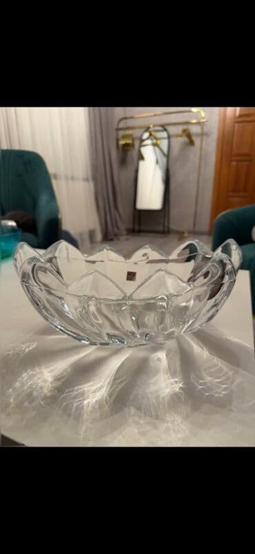 şüşə qab: Şüşə meyvə/qəlyanaltı qabı - Material: qalın, keyfiyyətli şəffaf şüşə — 3
