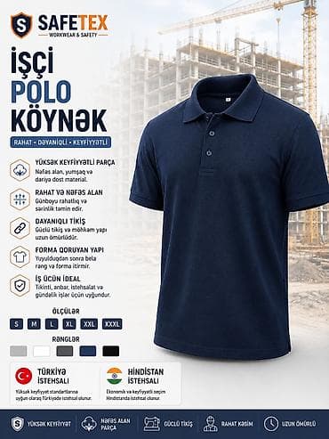 iş formasi: SAFETEX İşçi Polo Köynək Xüsusiyyətlər: - Yüksək keyfiyyətli parça — 6