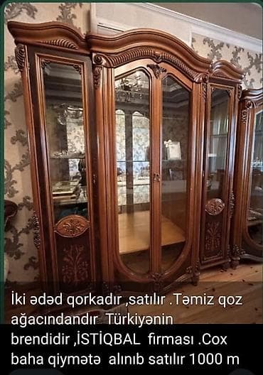 istikbal mebel: İstiQbal brendi vitrin-qorka dəsti - Sayı: 2 ədəd - Material: təmiz — 1