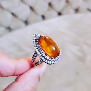 kəhrəba təsbehlər: Üzük, Gümüş, 925 Əyar, Kəhrəba — 3