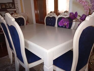 Qonaq otağı üçün, Açılmayan, Dördbucaq masa, 6 stul