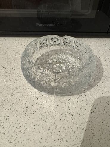 masa usdu: Şüşə külqabı – klassik kəsim naxışlı - Material: qalın, şəffaf şüşə - — 2