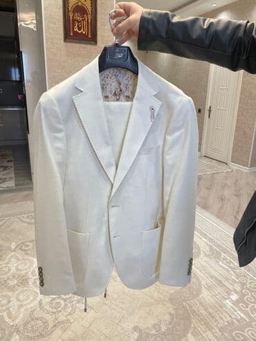 qaqa geyimi: Kişi dəst geyim - Rəng: ağ (ivori tonlarında) - Komplekt: pencək — 1