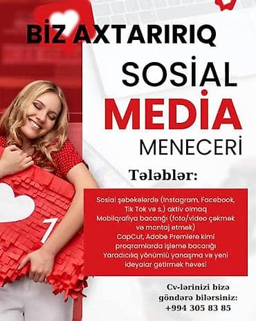 evde online is: SMM menecer tələb olunur, 30-45 yaş, 3-5 illik təcrübə — 1