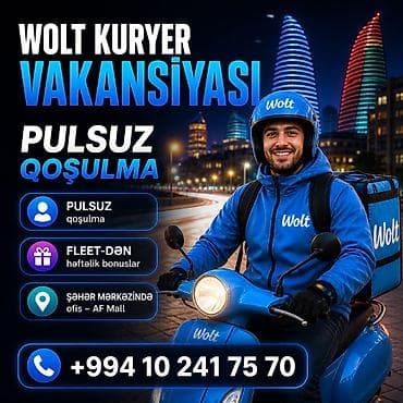 it vakansiyalar: Moto-kuryer tələb olunur, Həftəlik ödəniş, Təcrübəsiz — 1