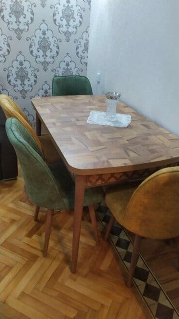 metbex stullari: Mətbəx üçün, Yeni, Açılan, Dördbucaq masa, 4 stul — 4