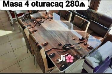 стекло на стол: Для кухни, Новый, Раскладной, Прямоугольный стол, 4 стула — 8