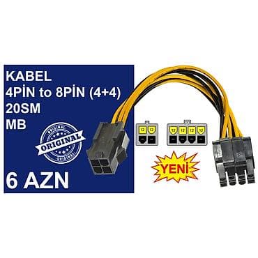 komputer kabel: Kabellər "4/8/24pin/MOLEX CPU/MB Original" MƏHSULLAR TAM ORİGİNALDIR — 4