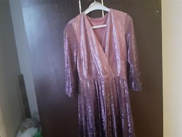 kofta m: Məhsul: 2 qadın paltarı dəsti 1) Bənövşəyi məxməri mini don - Parça — 9