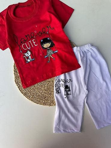 Uşaq geyim dəsti – “Forever Cute” printi - İki hissəli dəst: qısaqol — 4
