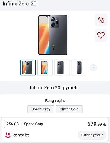 Infinix 256 GB, rəng - Boz, Face ID