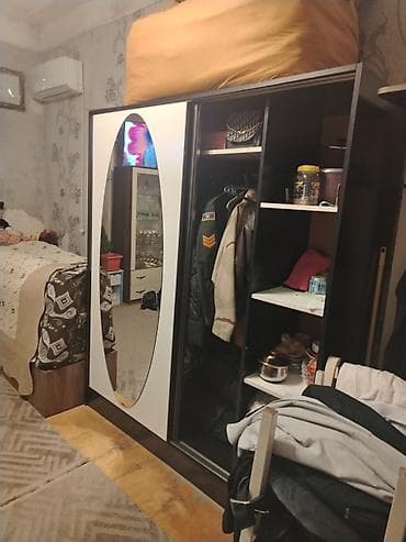 qaz skafi: İşlənmiş, 2 qapılı, Güzgülü, Qara, Kupe, Düz dolab — 3