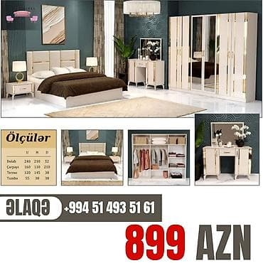 İkinəfərlik çarpayı, Termo, Dolab, 2 tumba, Azərbaycan, Yeni