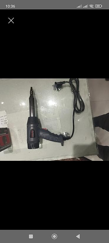 el firezi: Elektrik isti hava fenı (heat gun) – şəbəkə ilə işləyən, pistolet — 1