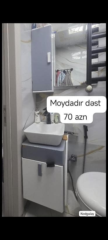 Təmir və tikinti: Moydadır dəst – 70 AZN - Hamam üçün komplekt: üst güzgülü şkaf, alt — 1