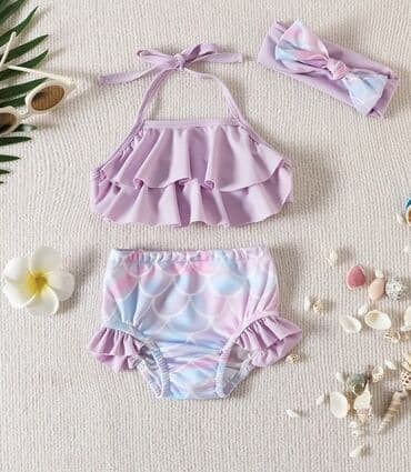 Jiletlər: 3-12ay Uşaq üzgüçülük dəsti – 3 hissəli - Rəng: lavanda-bənövşəyi — 1