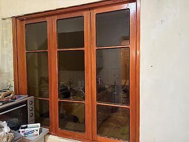 Məhəccərlər: Taxta çərçivəli daxili pəncərə/bölücü - Material: təbii taxta karkas — 1