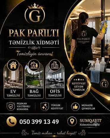 cistka: **Pak Parıltı Təmizlik Xidməti** Ev, bağ və ofis təmizliyi üzrə — 1