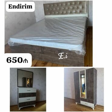 komod üçün döşəkcə: İkinəfərlik çarpayı, 2 tumba, Dolab, Komod, Yeni — 5