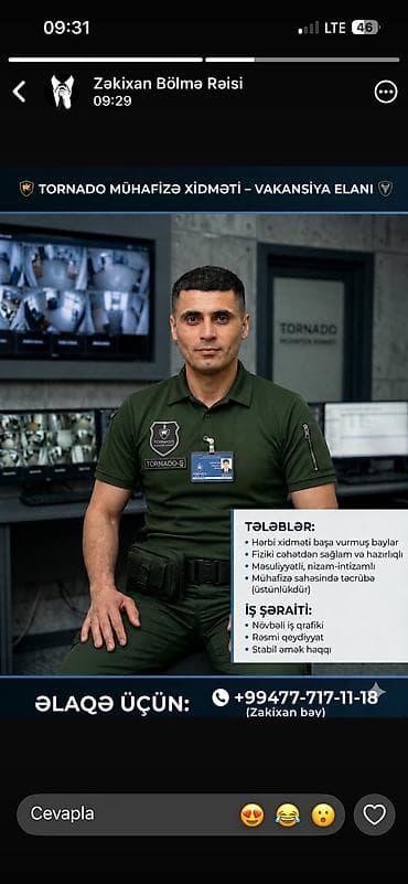 operator gece novbesi: Sabit iş, rəsmi əmək müqaviləsi və karyera yüksəlişi imkanı — 1