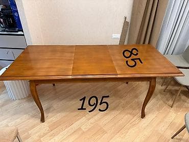 lövhe: Qonaq masası, İşlənmiş, Qatlanan, Taxta, Dördbucaq masa — 1