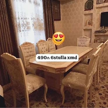 Qonaq otağı üçün, Yeni, Açılmayan, Dördbucaq masa, 6 stul lalafo.az -da Qonaq otağı üçün, Yeni, Açılmayan, Dördbucaq masa, 6 stul
