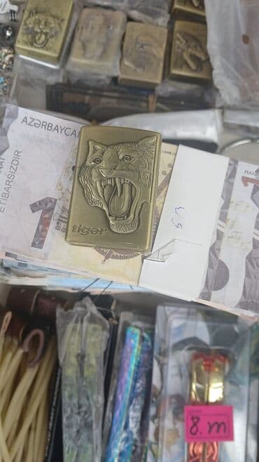 Metall alışqan – “Tiger” relyef dizayn - Korpus: metal, mat/antika