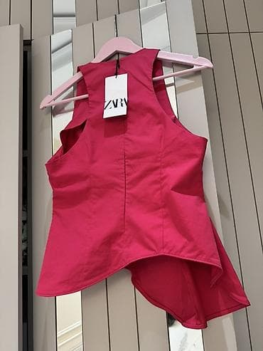 şalvar zara: ZARA iki hissəli dəst – parlaq çəhrayı rəngdə. - Üst: qolsuz, dairəvi — 2