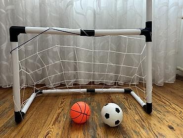 Игрушки: Uşaq üçün 2‑si 1-də idman dəsti – futbol qapısı və basketbol səbəti — 2