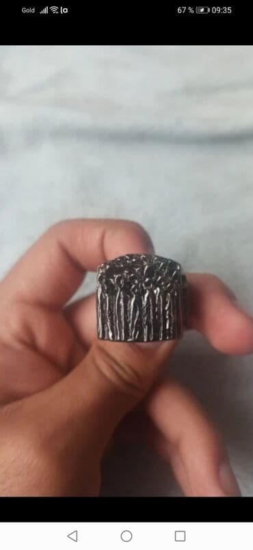 gümüş kişi üzükleri: Мужское кольцо из нержавеющей стали, в готическом стиле — 8